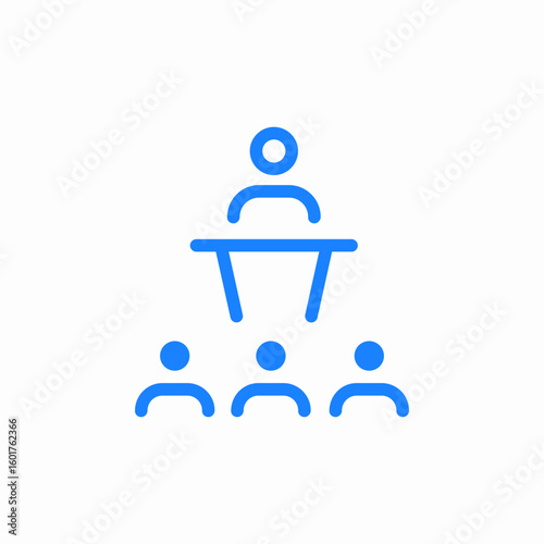 presenter with attendees icon sign vector