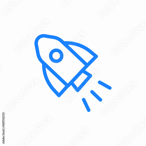 rocket taking off icon sign vector
