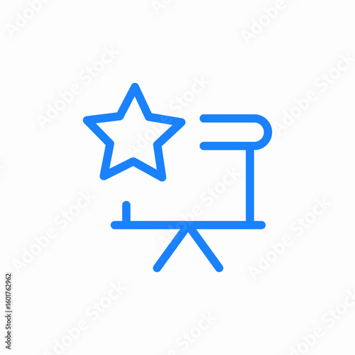 star on presentation easel icon sign vector