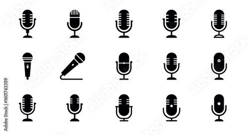 Microphone Icons: Various Styles and Designs