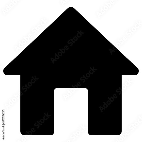 Simple black house icon for home and housing concepts