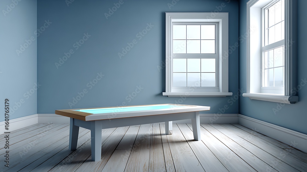Fototapeta premium Empty room with bench and natural light