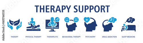 Therapy Support Web Banner Glyph Dualtone icon vector illustration concept with icon of therapy, physical therapy, therapeutic, behavioral therapy, psychiatry, drug addiction, sleep medicine