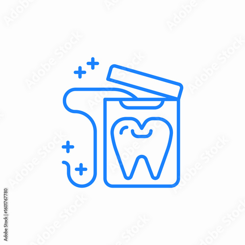 flossing tooth icon sign vector
