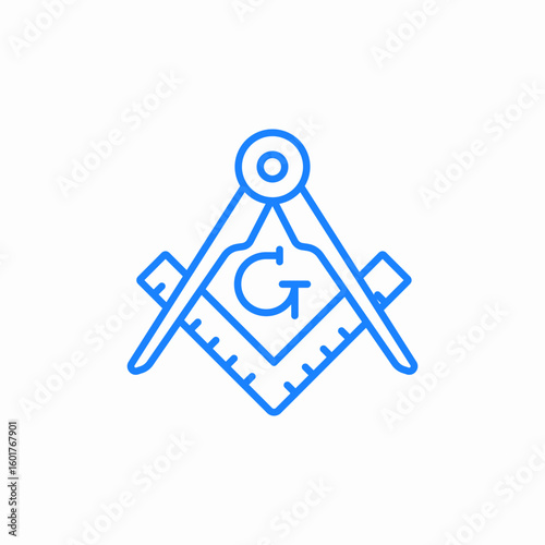 freemason compass icon sign vector
