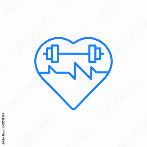 heart dumbbell icon sign vector
