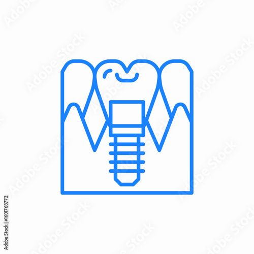implant tooth icon sign vector