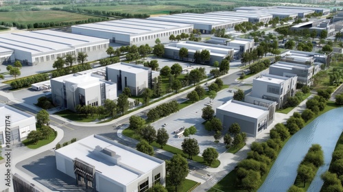Industrial park aerial view