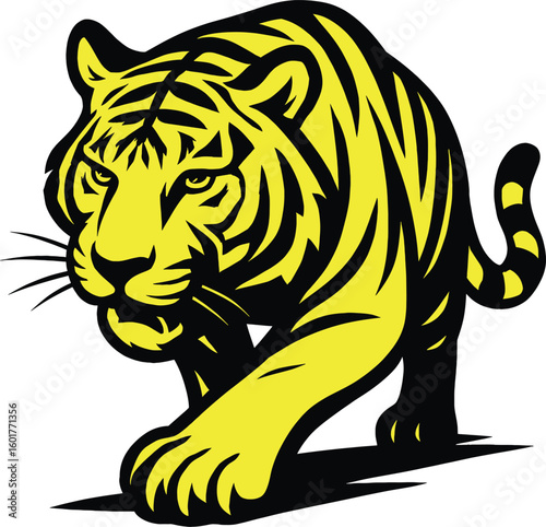 🐯 STRONG, STEALTHY & ROYAL! Bold yellow tiger in motion—perfect for logos, tattoos, esports, and wild branding. ⚡👑Download now and let raw jungle power charge your project! 💪

