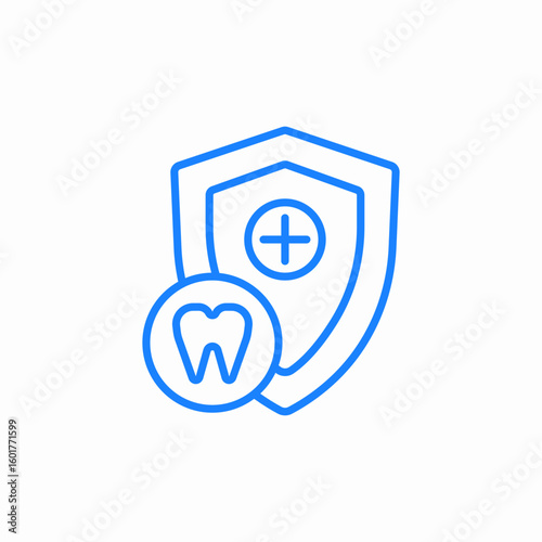 shielded tooth icon sign vector