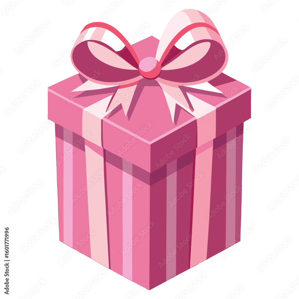 Obraz premium pink gift box with ribbon