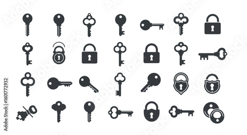 Variety of Keys and Locks Icons