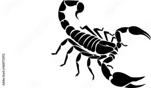 scorpion silhouette line art vector illustration with a white background
