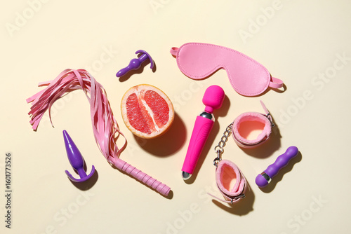 Sex toys with grapefruit on...