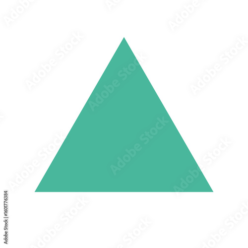 Flat teal vector of an equilateral triangle. Suitable for educational diagrams, geometry classes, and simple abstract graphic design elements.
