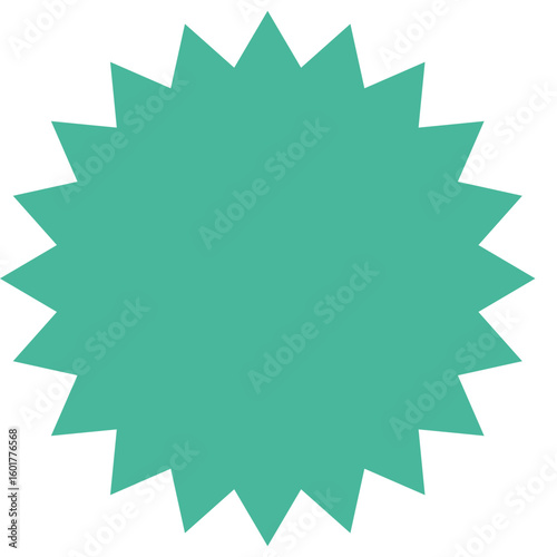 Vector green jagged star shape with 16 points. Ideal for graphic elements, explosive labels, or abstract design badges.