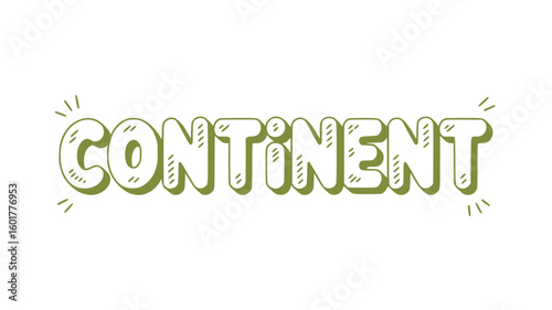 Continent Word Art.