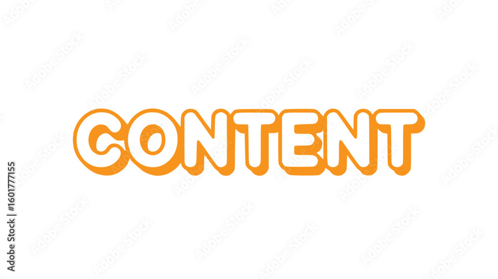 Fototapeta premium Orange Content Word Art.