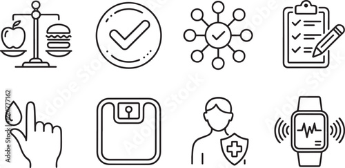 Health and Wellness Icons A Pictorial Representation of Physical and Mental Well being