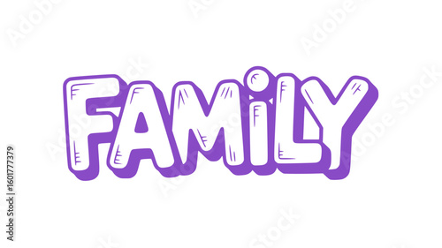 Family Hand-Drawn Text Art.