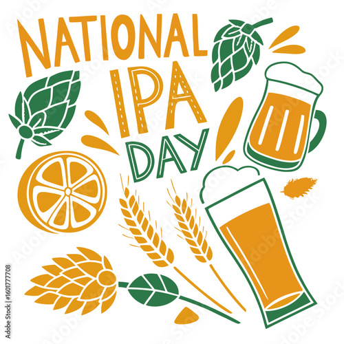 Canvas Print NATIONAL IPA DAY vector illustration
