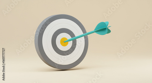 Strategic Goal Icon Featuring Teal Dart Hitting Center