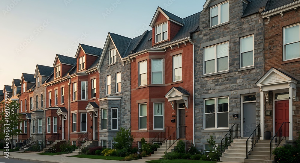 Red and Gray Row Houses Red and Gray Row Houses