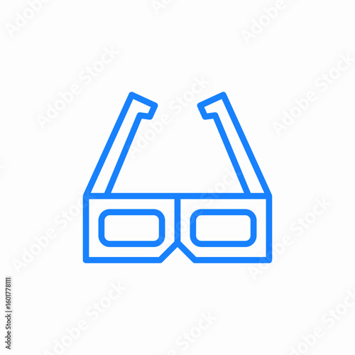 3d glasses icon sign vector