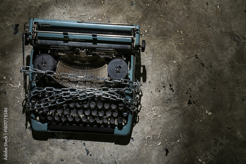 Vintage typewriter with cha...