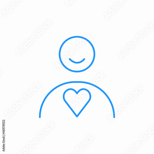 person heart icon sign vector
