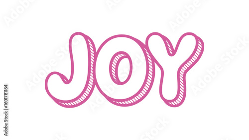 Joyful Pink Handwritten Word.