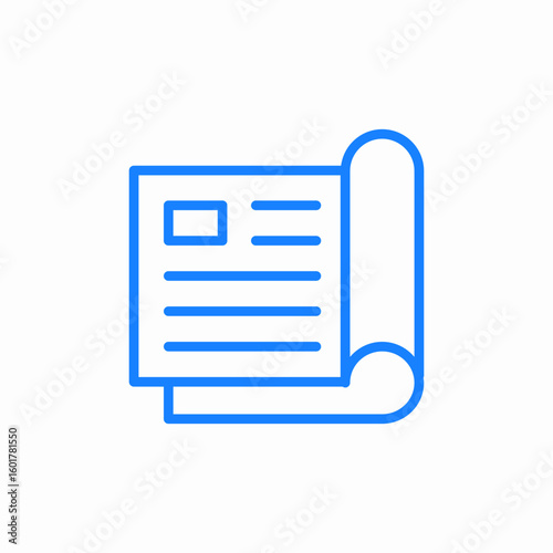 rolled document icon sign vector