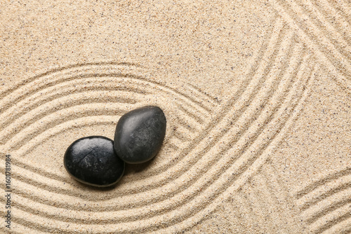 Zen garden with two smooth ...