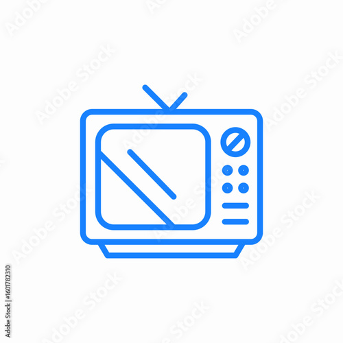 vintage television icon sign vector
