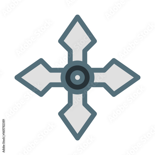shuriken. This is a vector single icon with a filled outline style. Suitable for any purpose, such as website design, mobile app design, logo design, pattern design, etc