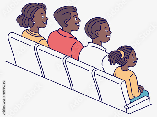 A black family enjoys a show together in the auditorium