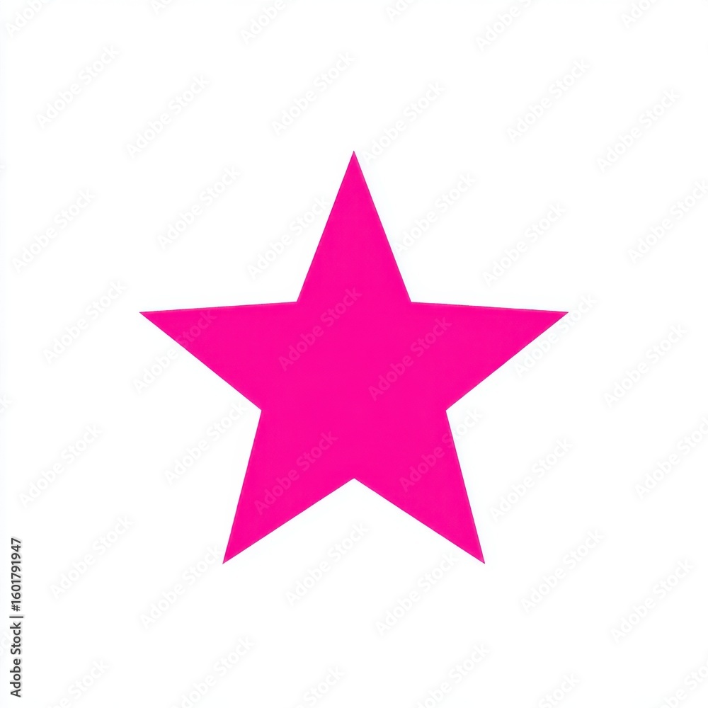 Obraz premium Bright Pink Star Shape on White Background