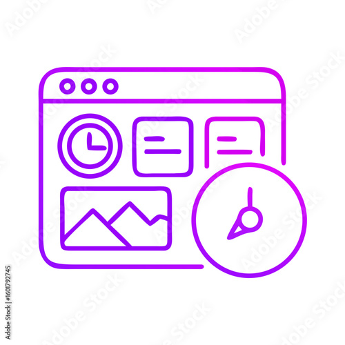 Digital interface concept featuring clock and image gallery icon Free Download Digital interface concept featuring clock and image gallery icon - GFXLoad