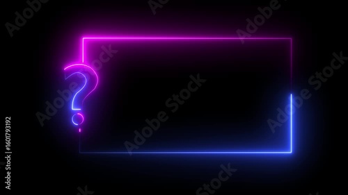 Neon Quiz Game Animation with Multiple Choice Options on Black Background – Trivia Challenge Template for TV or Online Shows.