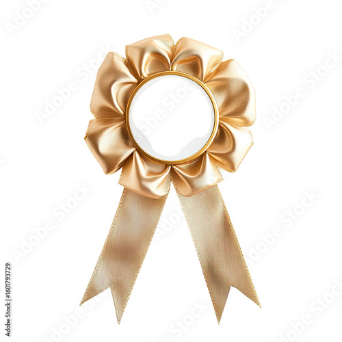Gold ribbon rosette award