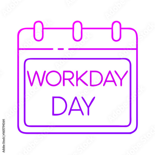 Calendar icon with workday day highlighted in pink design  