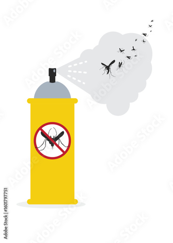 Spray in mosquitoes concept stock illustration