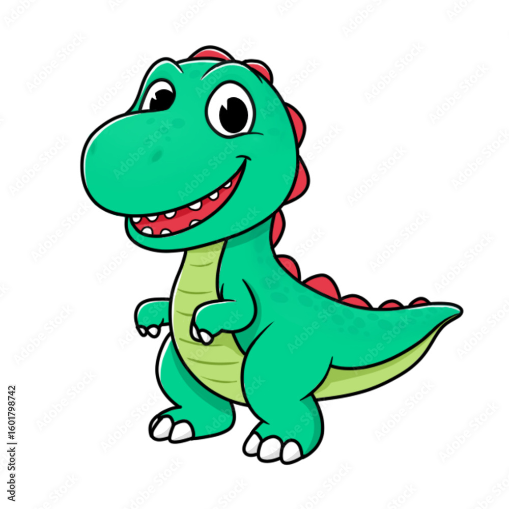 Fototapeta premium Cute Smiling Dino Animal Illustration.eps