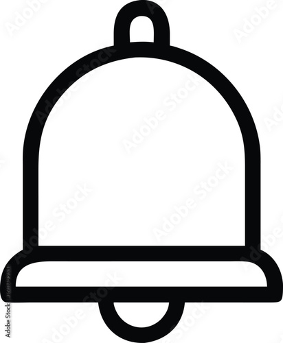 Simple Black Outline Drawing of a Bell Shape on a White Backdrop