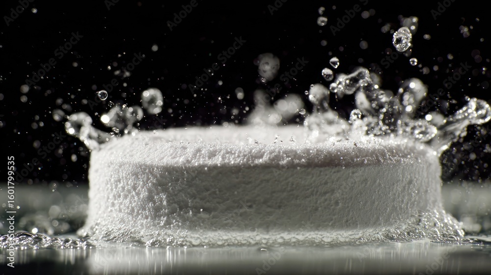 Obraz premium Effervescent tablet dissolving in water