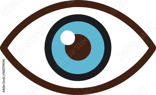 Stylized Eye Icon with Concentric Circles Black and White Ophthalmology