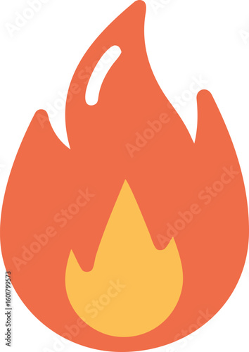 Stylized Fire Icon Flame Heat Orange Flare Burning Hot