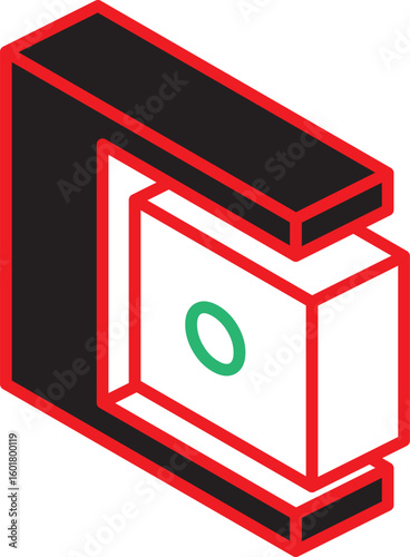 Isometric Wallet Icon with Account Balance Symbol – Vector Illustration