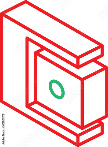 Isometric Wallet Icon with Account Balance Symbol – Vector Illustration