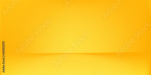 yellow background abstract with Gradient in empty room studio, Yellow empty room studio gradient used for background, yellow background studio with shine use for product shooting.